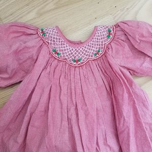 Smocked Christmas Baby Girl Dress